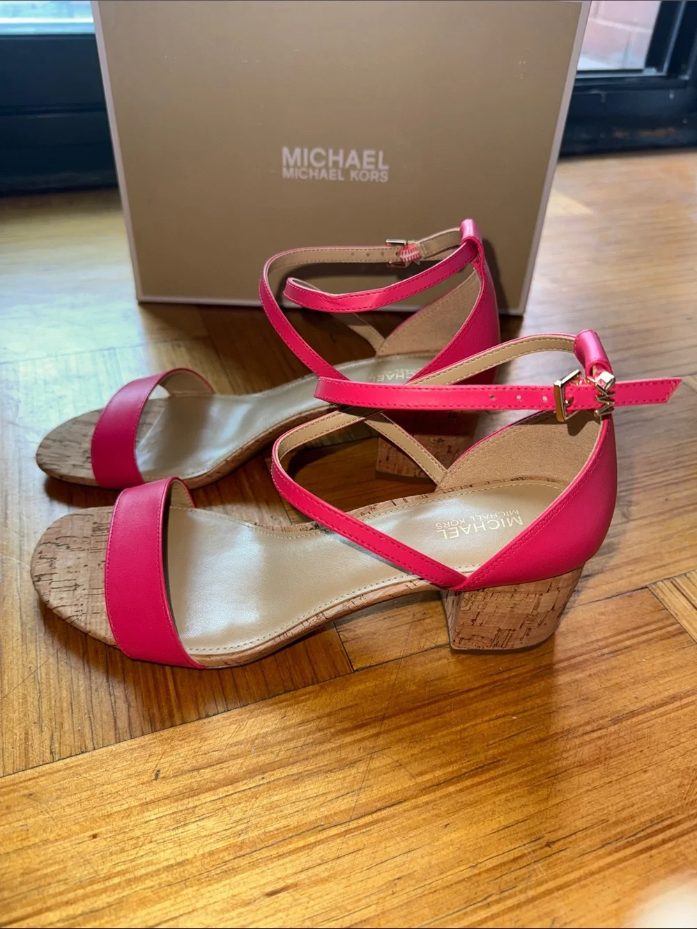 💜OFFERS💜 - Michael Kors Serena Flex Leather Heel Sandals
